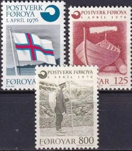 FÄRÖER 1976 Mi-Nr. 21/23 ** MNH