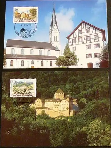 LIECHTENSTEIN 1996 Mi-Nr. 1126/27 Maximumkarten MK/MC 139