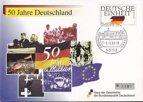 DEUTSCHLAND 1999 Mi-Nr. 1477 Brief 50 Jahre Deutschland