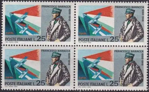 ITALIEN 1968 Mi-Nr. 1276 Viererblock ** MNH