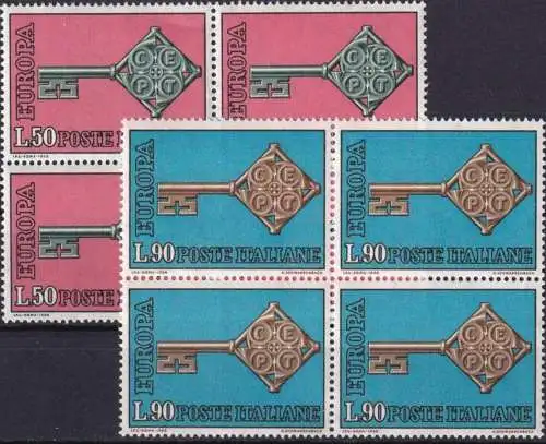 ITALIEN 1968 Mi-Nr. 1272/73 Viererblocks ** MNH