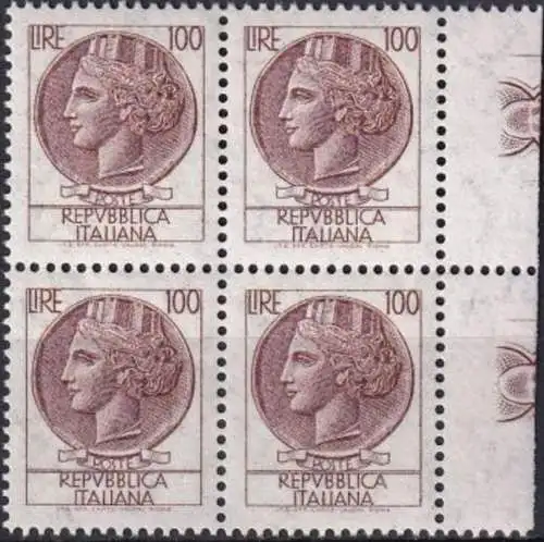 ITALIEN 1968 Mi-Nr. 1267 Viererblock ** MNH