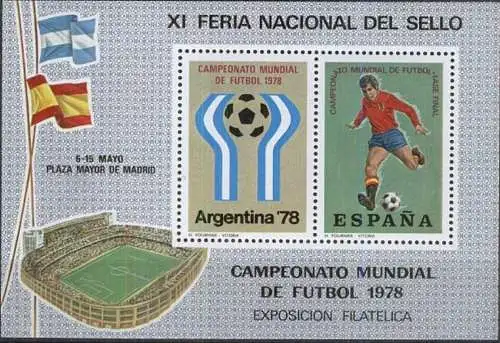 SPANIEN 1978 Block Campeonato Mundial de Futbal 1978 Sonderdruck ** MNH