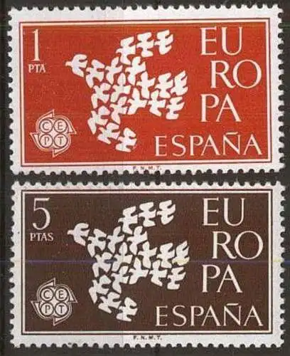 SPANIEN 1961 Mi-Nr. 1266/67 ** MNH