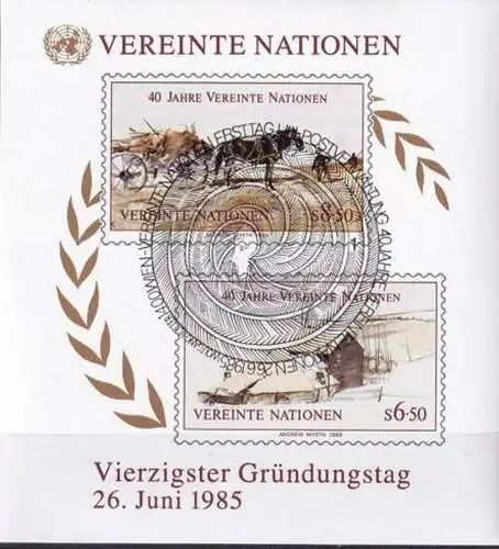 UNO WIEN 1985 Mi-Nr. Block 2 o used - aus Abo