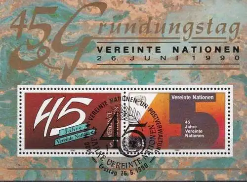 UNO WIEN 1990 Mi-Nr. Block 5 o used - aus Abo