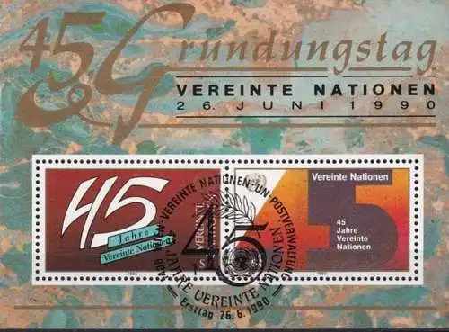 UNO WIEN 1990 Mi-Nr. Block 5 o used - aus Abo