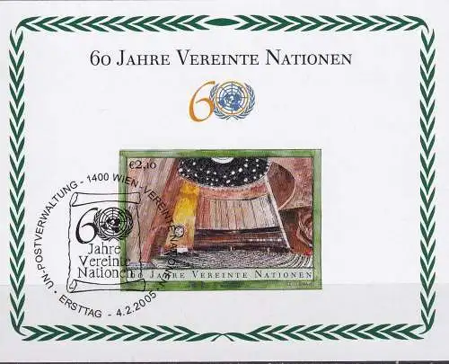 UNO WIEN 2005 Mi-Nr. Block 19 o used - aus Abo