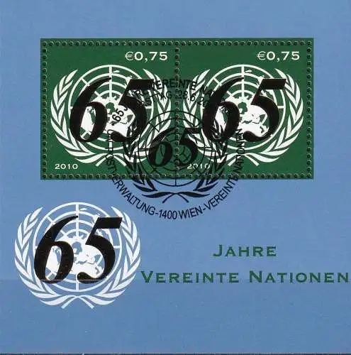UNO WIEN 2010 Mi-Nr. Block 28 o used - aus Abo