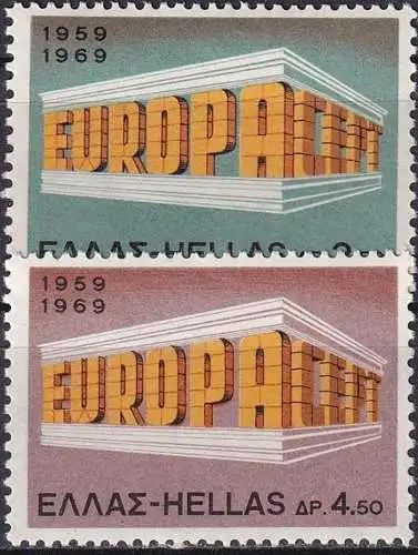 GRIECHENLAND 1969 Mi-Nr. 1004/05 ** MNH