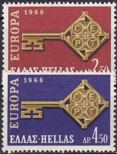 GRIECHENLAND 1968 Mi-Nr. 974/75 ** MNH