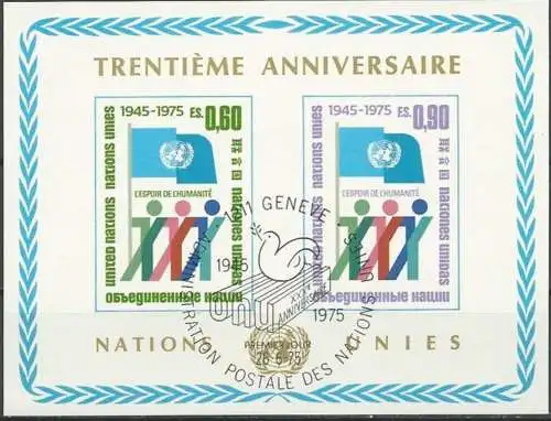 UNO GENF 1975 Mi-Nr. Block 1 o used