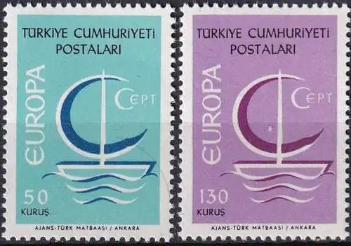 TÜRKEI 1966 Mi-Nr. 2018/19 ** MNH