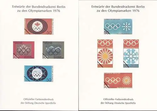 DEUTSCHLAND 1976 Entwürfe Olympiamarken