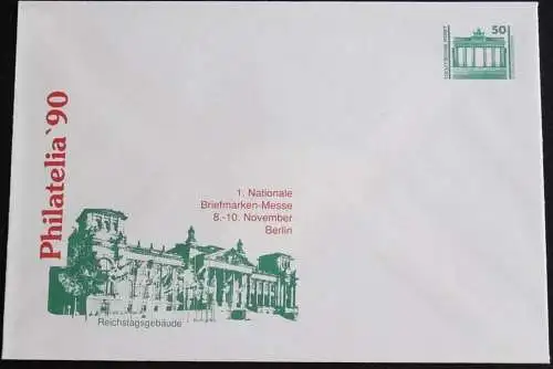 DDR 1990 Mi-Nr. PU 17 PHILATELIA '90 Reichstagsgebäude Privatganzsache ungebraucht