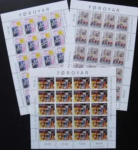 FÄRÖER 1986 Mi-Nr. 136/38 Kleinbögen ** MNH