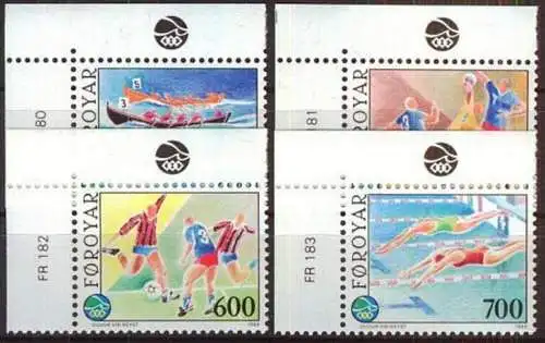 FÄRÖER 1989 Mi-Nr. 186/89 Eckrand ** MNH