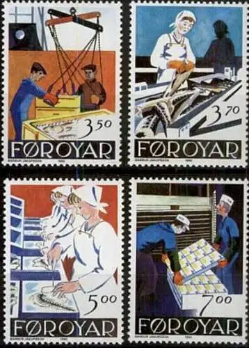 FÄRÖER 1990 Mi-Nr. 194/97 ** MNH