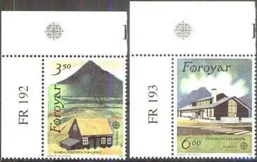 FÄRÖER 1990 Mi-Nr. 198/99 Eckrand ** MNH