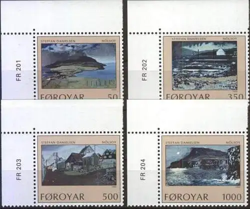 FÄRÖER 1990 Mi-Nr. 207/10 Eckrand ** MNH