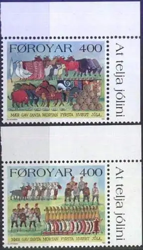 FÄRÖER 1994 Mi-Nr. 270/71 Eckrand ** MNH