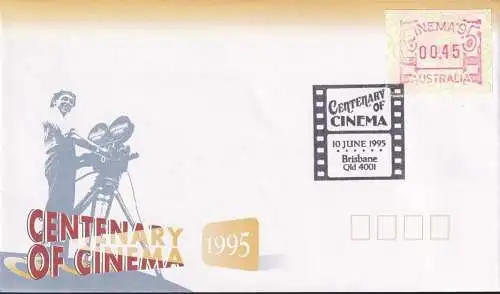 AUSTRALIEN 1995 Mi-Nr. ATM 48 Automatenmarke Centenary of Cinema FDC