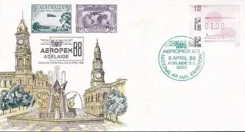 AUSTRALIEN 1988 Mi-Nr. ATM 10 Automatenmarke Aeropex 88 FDC
