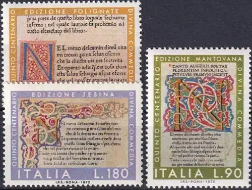 ITALIEN 1972 Mi-Nr. 1377/79 ** MNH