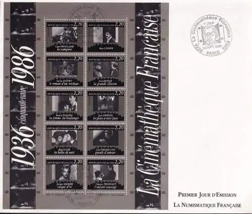 FRANKREICH 1986 Mi-Nr. Block 7 FDC