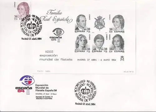 SPANIEN 1984 Mi-Nr. Block 27 Schwarzdruck FDC
