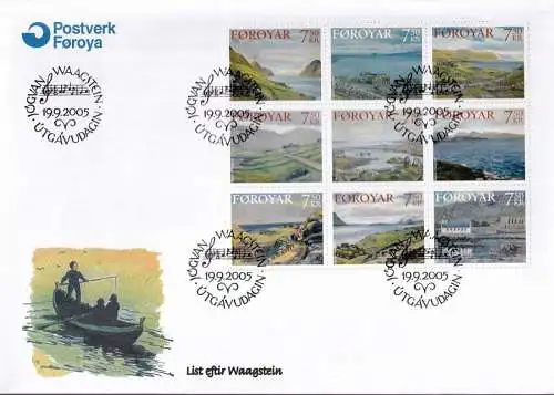 FÄRÖER 2005 Mi-Nr. 534/42 Kleinbogen FDC