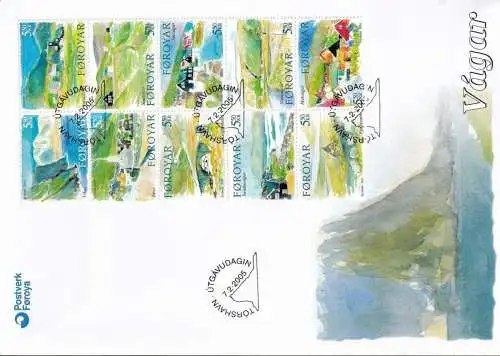 FÄRÖER 2005 Mi-Nr. 513/22 Kleinbogen FDC