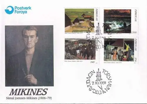 FÄRÖER 1991 Mi-Nr. 223/26 FDC