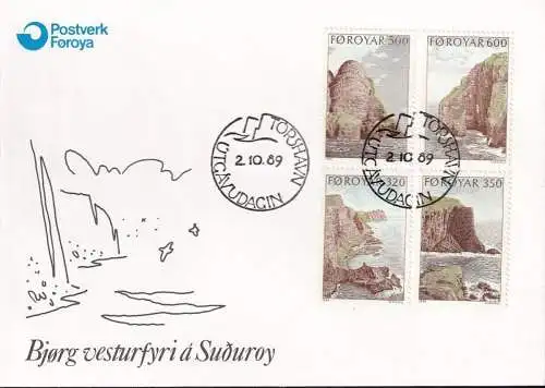 FÄRÖER 1989 Mi-Nr. 190/93 FDC