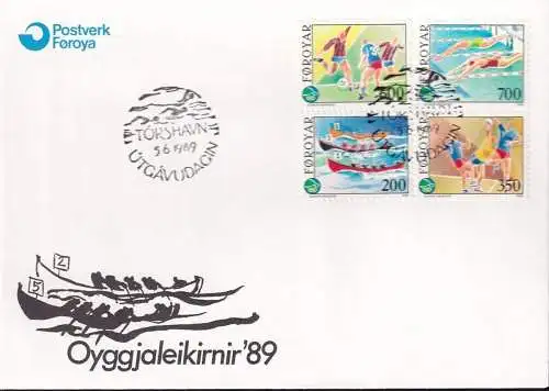 FÄRÖER 1989 Mi-Nr. 186/89 FDC