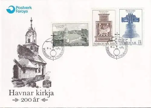 FÄRÖER 1989 Mi-Nr. 179/81 FDC