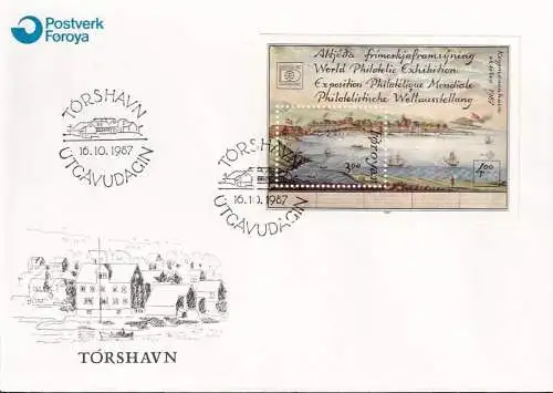 FÄRÖER 1987 Mi-Nr. Block 3 FDC