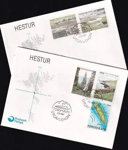 FÄRÖER 1987 Mi-Nr. 154/58 FDC