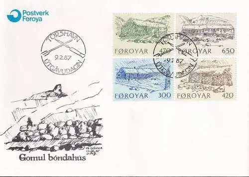 FÄRÖER 1987 Mi-Nr. 145/48 FDC