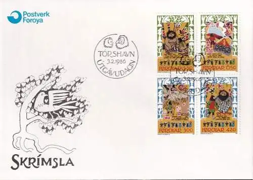 FÄRÖER 1986 Mi-Nr. 130/33 FDC