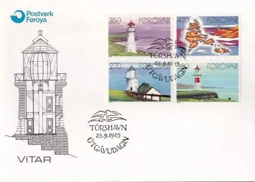 FÄRÖER 1985 Mi-Nr. 121/24 FDC