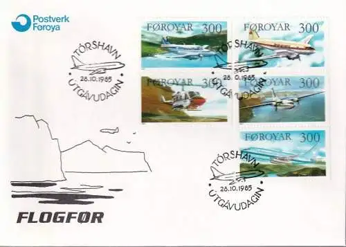 FÄRÖER 1985 Mi-Nr. 125/29 FDC