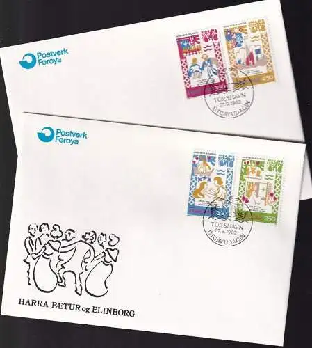 FÄRÖER 1982 Mi-Nr. 75/78 FDC