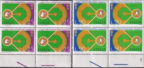 ITALIEN 1973 Mi-Nr. 1411/12 Viererblocks ** MNH