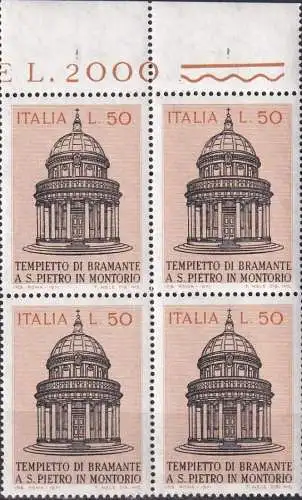 ITALIEN 1971 Mi-Nr. 1332 Viererblock ** MNH