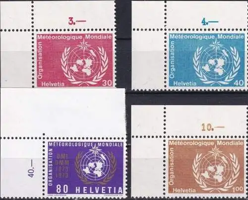 SCHWEIZ 1973 Mi-Nr. WMO 10/13 ** MNH