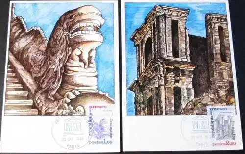 FRANKREICH UNESCO 1982 Mi-Nr. 27/28 Maximumkarten MK/CM