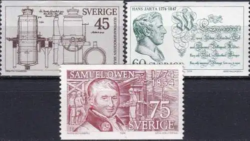 SCHWEDEN 1974 Mi-Nr. 841/43 ** MNH