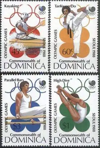 DOMINICA 1988 Mi-Nr. 1081/84 ** MNH