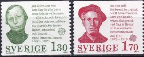 SCHWEDEN 1980 Mi-Nr. 1106/07 ** MNH